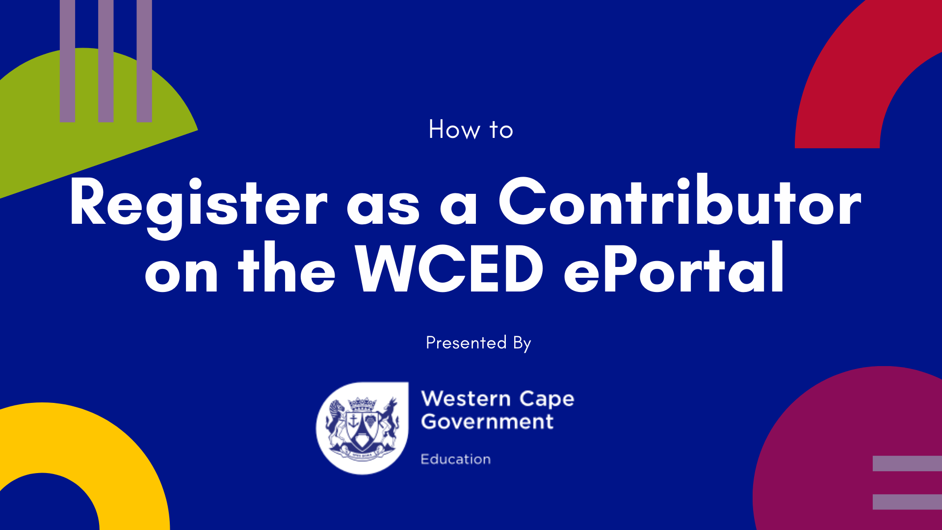 EPortal How To Register As A Contributor | WCED EPortal